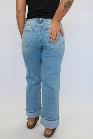 Vervet MidRise Cuffed Slim Wide Jeans Reg/Curvy - Trudy's Trendy Boutique