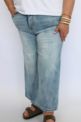 Judy Blue MR Wide Crop Jeans - Trudy's Trendy Boutique