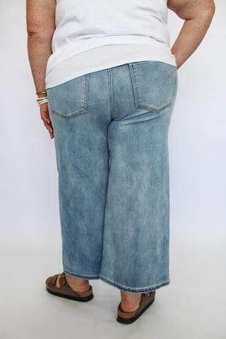 Judy Blue MR Wide Crop Jeans - Trudy's Trendy Boutique