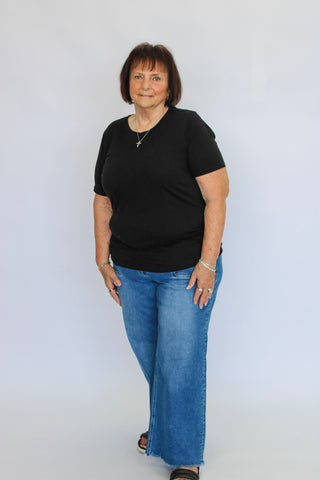 Vervet HR Raw Hem Ankle Wide/Curvy - Trudy's Trendy Boutique