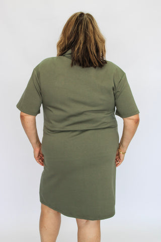 Jetsetter Scuba Drawstring Dress/Curvy - Trudy's Trendy Boutique