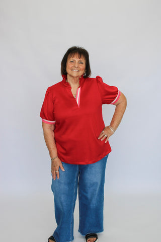 Bistro Bound Contrast Top - Trudy's Trendy Boutique