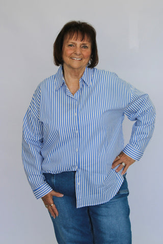 The Line Up Oversized Luxe Button Down - Trudy's Trendy Boutique