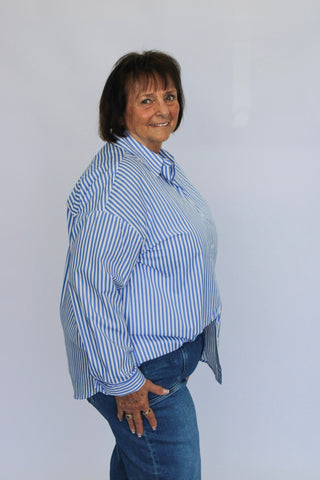 The Line Up Oversized Luxe Button Down - Trudy's Trendy Boutique