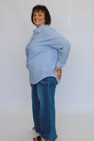 The Line Up Oversized Luxe Button Down - Trudy's Trendy Boutique