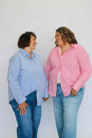 The Line Up Oversized Luxe Button Down - Trudy's Trendy Boutique