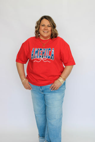 America Tee - Trudy's Trendy Boutique