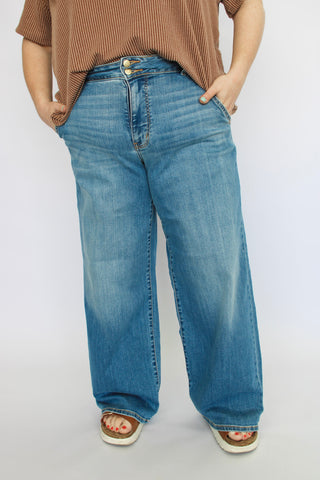 Judy Blue HW Column Trouser/Curvy - Trudy's Trendy Boutique