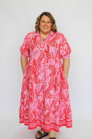 The Botanica Border Dress Reg/Curvy - Trudy's Trendy Boutique