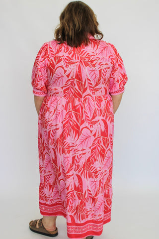 The Botanica Border Dress Reg/Curvy - Trudy's Trendy Boutique