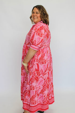 The Botanica Border Dress Reg/Curvy - Trudy's Trendy Boutique