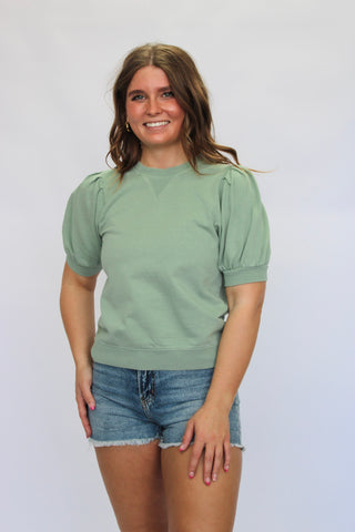 Vintage Velocity Puff Top - Trudy's Trendy Boutique