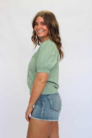 Vintage Velocity Puff Top - Trudy's Trendy Boutique