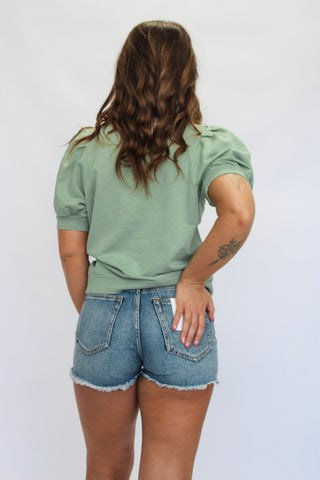 Vintage Velocity Puff Top - Trudy's Trendy Boutique