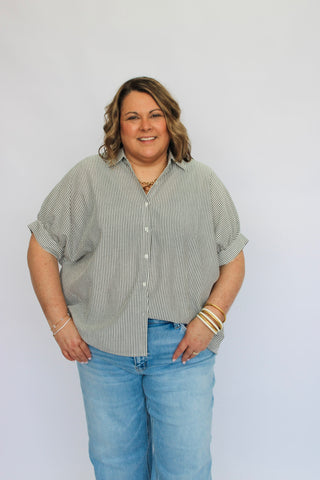 City Stroll Striped Dolman Blouse - Trudy's Trendy Boutique
