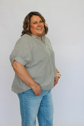 City Stroll Striped Dolman Blouse - Trudy's Trendy Boutique