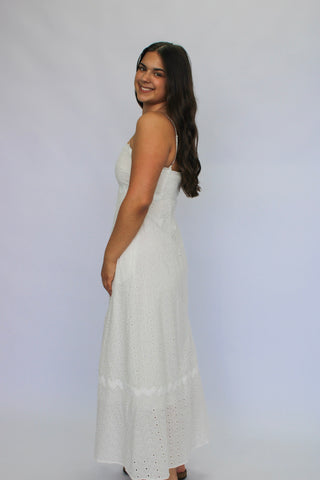 Genevieve Scalloped Eyelet Midi Dress - Trudy's Trendy Boutique