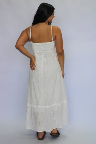 Genevieve Scalloped Eyelet Midi Dress - Trudy's Trendy Boutique
