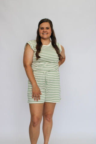Boardwalk Bound Striped Romper - Trudy's Trendy Boutique