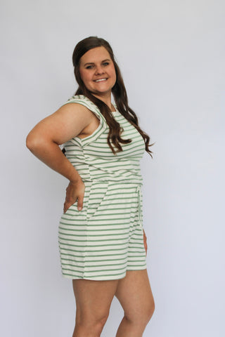 Boardwalk Bound Striped Romper - Trudy's Trendy Boutique
