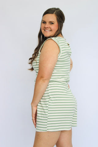 Boardwalk Bound Striped Romper - Trudy's Trendy Boutique