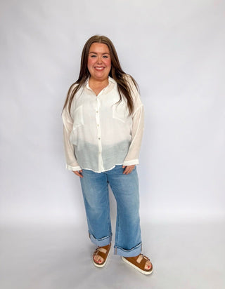 Effortless Edge Airy Button Down - Trudy's Trendy Boutique