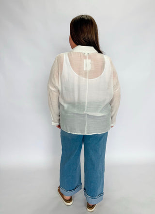 Effortless Edge Airy Button Down - Trudy's Trendy Boutique