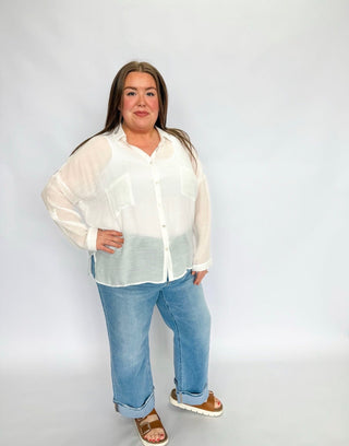 Effortless Edge Airy Button Down - Trudy's Trendy Boutique
