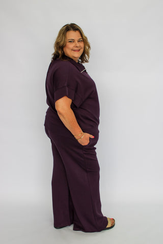 Lofted Leisure Wide Leg Pants/Curvy - Trudy's Trendy Boutique
