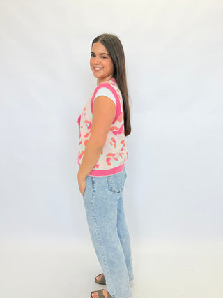 Blush Wild Tie-Front Sweater Vest