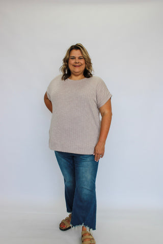 Gallery Row Ribbed Top/Curvy