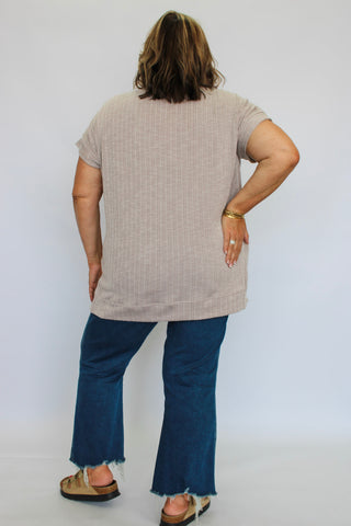 Gallery Row Ribbed Top/Curvy