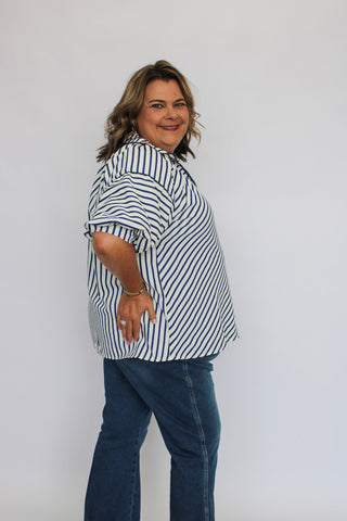 Zigzag Social Blouse - Trudy's Trendy Boutique
