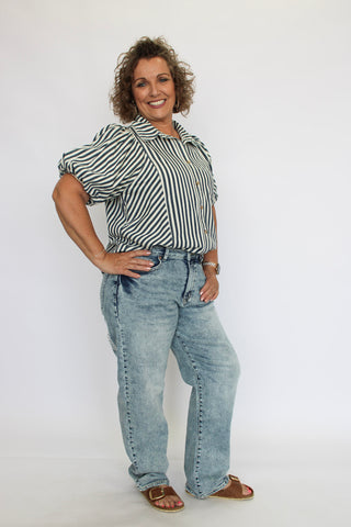 Riverfront Rodeo Denim Blouse - Trudy's Trendy Boutique