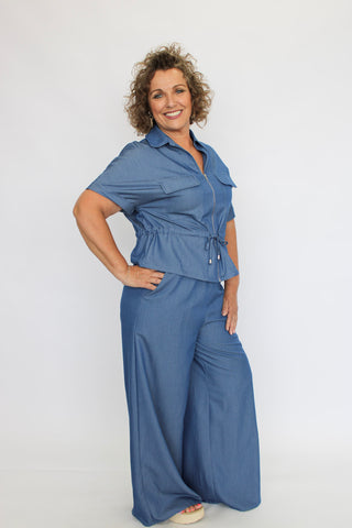 Midtown Denim Wide Leg Pants - Trudy's Trendy Boutique