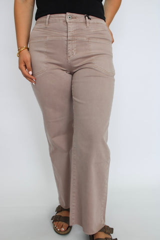 Mica HR Wide Leg Front Yoke Ankle Jeans in Martini - Trudy's Trendy Boutique