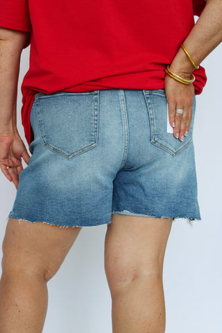 Mica High Rise Cut Off Shorts/Curvy - Trudy's Trendy Boutique