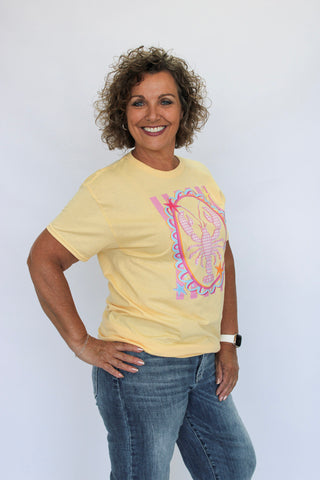 GIngham Girly Stripe Lobster Tee - Trudy's Trendy Boutique