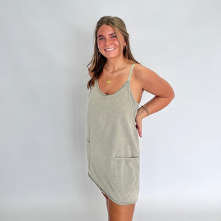 Edge of Town Acid Wash Romper Dress - Trudy's Trendy Boutique