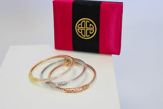 BuDhaGirl Three Queens Clear Crystal Bangles - Trudy's Trendy Boutique