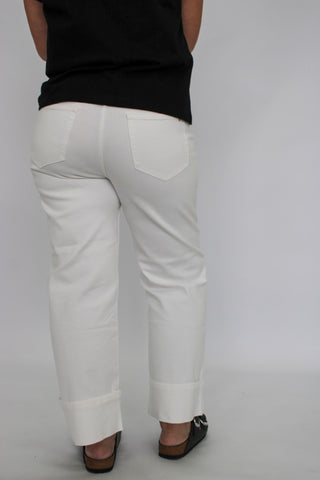 Vervet High Rise White Slim Wide-Leg Crops - Trudy's Trendy Boutique