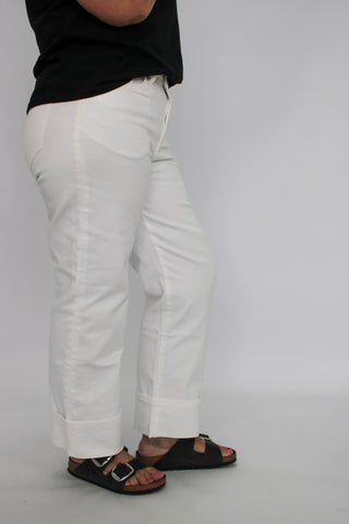 Vervet High Rise White Slim Wide-Leg Crops - Trudy's Trendy Boutique