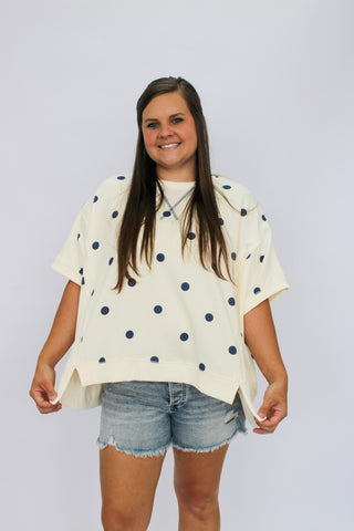 Dot To Dot Dolman Top - Trudy's Trendy Boutique