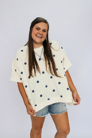 Dot To Dot Dolman Top - Trudy's Trendy Boutique