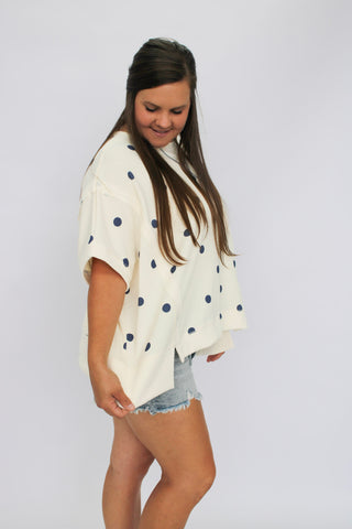 Dot To Dot Dolman Top - Trudy's Trendy Boutique