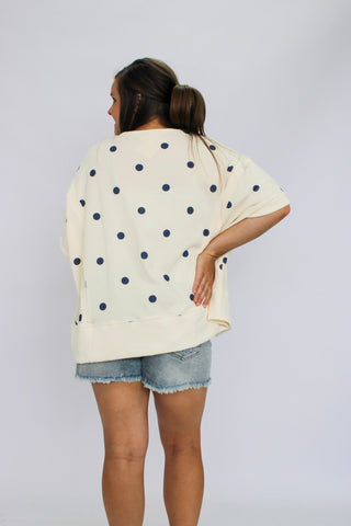 Dot To Dot Dolman Top - Trudy's Trendy Boutique