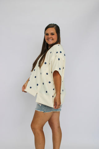 Dot To Dot Dolman Top - Trudy's Trendy Boutique