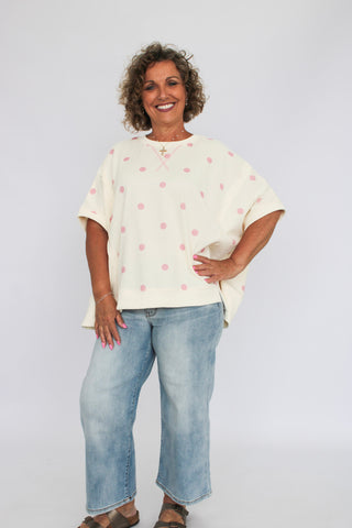 Dot To Dot Dolman Top - Trudy's Trendy Boutique