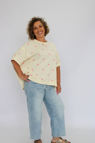 Dot To Dot Dolman Top - Trudy's Trendy Boutique