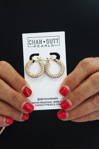 ChanSutt Gold Diamond Hoops/Medium - Trudy's Trendy Boutique